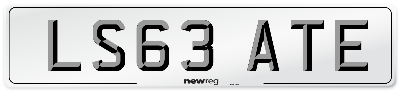 LS63 ATE Number Plate from New Reg